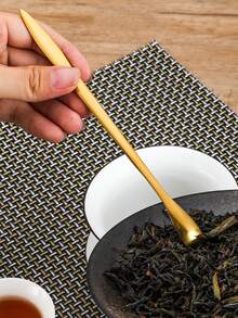 1 pieza Cuchara de té de acero inoxidable - Dorado - Ver 8