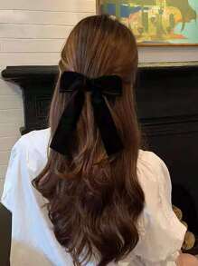 Bow Decor Alligator Hair Clip - Black - View 8