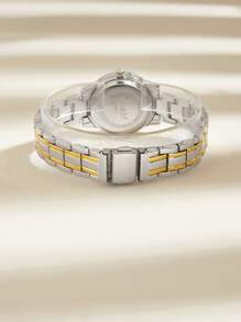 1 件 POSHI 女士石英表，带日期和星期显示，简约表盘，附原装礼盒 - 黑色 - 查看 3