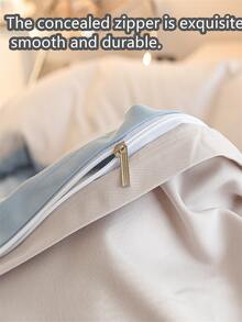 Letter Embroidery Duvet Cover Without Filler - Multicolor - View 5