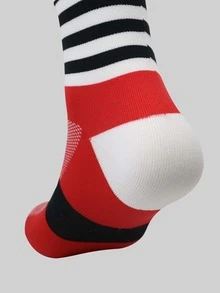 1pair Striped & Letter Graphic Sports Socks - Multicolor - View 4