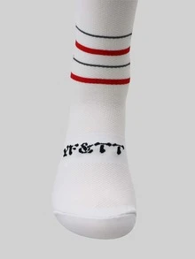 1pair Striped & Letter Graphic Sports Socks - Multicolor - View 4