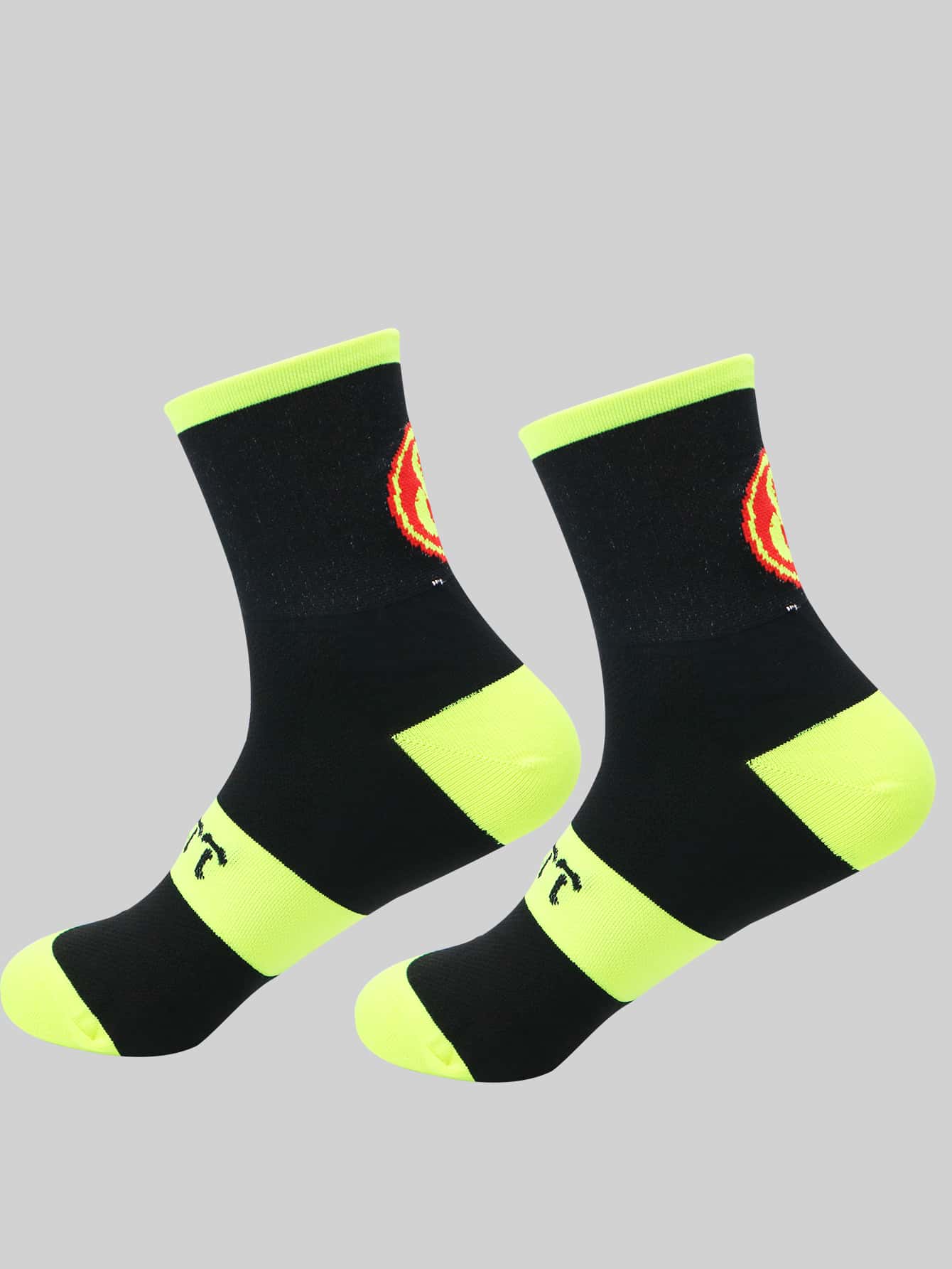 1pair Letter Graphic Sports Socks - Multicolor - View 1