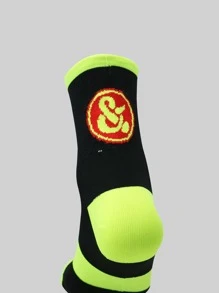 1pair Letter Graphic Sports Socks - Multicolor - View 4