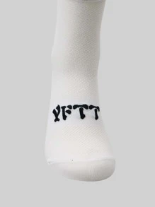 1pair Letter Graphic Sports Socks - Multicolor - View 3