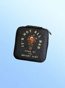 Skilline Flower & Skeleton Print Jewelry Box - Multicolor - View 1