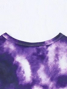 Girls Tie Dye Figure Graphic Tee - Purple - View 4