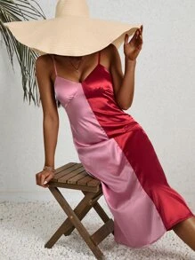 SHEIN VCAY Two Tone Cami Dress - Multicolor - View 1