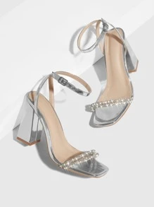 CUCCOO SZL Woman Shoes Rhinestone Detail Bow Decor Point Toe Chunky Beige High-Heeled Pumps For Summer Graduation Heels Prom Heels Vacation Shoes Summer Elegant Heels Christmas Fall New Year Holiday Valentine Gift Summer Shoes