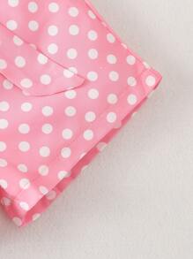 Toddler Girls Cold Shoulder Bow Shoulder Top & Polka Dot Belted Shorts - Multicolor - View 4