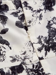 SHEIN MOD Floral Print Ruched Bust Tie Front Cami Dress - Multicolor - View 4