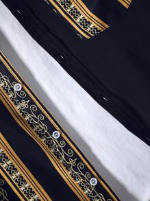 Manfinity Men Geo Print Patched Pocket Shirt Without Tee - Multicolor - View 5