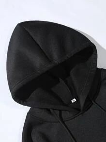 Manfinity EMRG Áo nỉ Nam Túi Dây kéo Lá thư Ngọn lửa Đường phố - màu đen - Xem 5