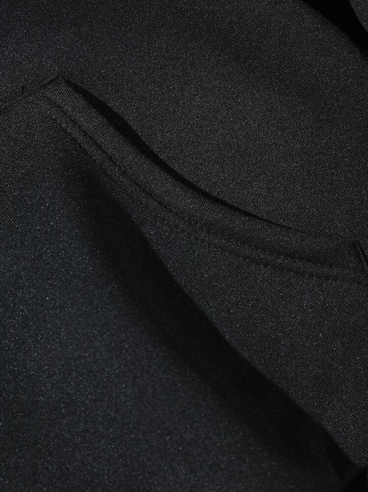 Manfinity EMRG Hombres Capucha con estampado de alas y letra con forro térmico con cordón - Negro - Añade 7