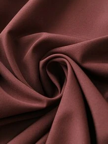 SHEIN LUNE Plus Button Detail Butterfly Sleeve Belted Dress - Brown - View 3