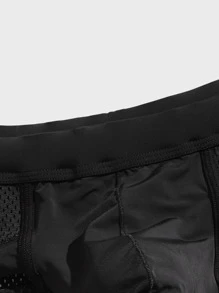 Men's Black Plain High Stretch Fabric Briefs With Contrast Mesh Design For Daily Comfort - Black - View 5