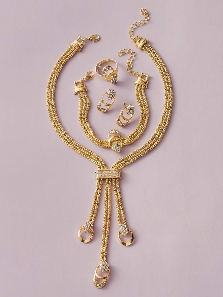 17KM 5入組水鑽裝飾套裝 - 金黃色 - 查看 1