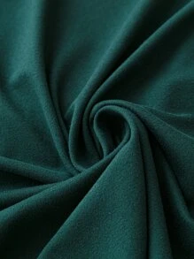 SHEIN LUNE 大碼素色前紐扣吊帶連衣裙 - 墨綠色 - 查看 4