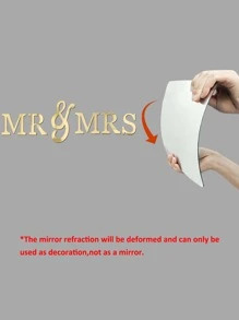 6pcs Letter Graphic Mirror Wall Sticker - Gold - View 3