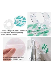 1 peça de suporte para escova de dentes de cor aleatória, suporte de plástico multifuncional para escovas de dentes de parede, organizador de armazenamento autoadesivo criativo para chuveiro, suporte para pasta de dente no banheiro, acessório para banheiro, ferramenta de decoração para casa e banheiro, decoração de outono, volta às aulas - Multicolorido - Ver 5