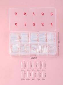 Upgrade Your Look With 500pcs Long Coffin Transparent Fake Nail For Home DIY Nail Salon Nail Extension Press On Nails Nail Supplies - Clear - View 2
