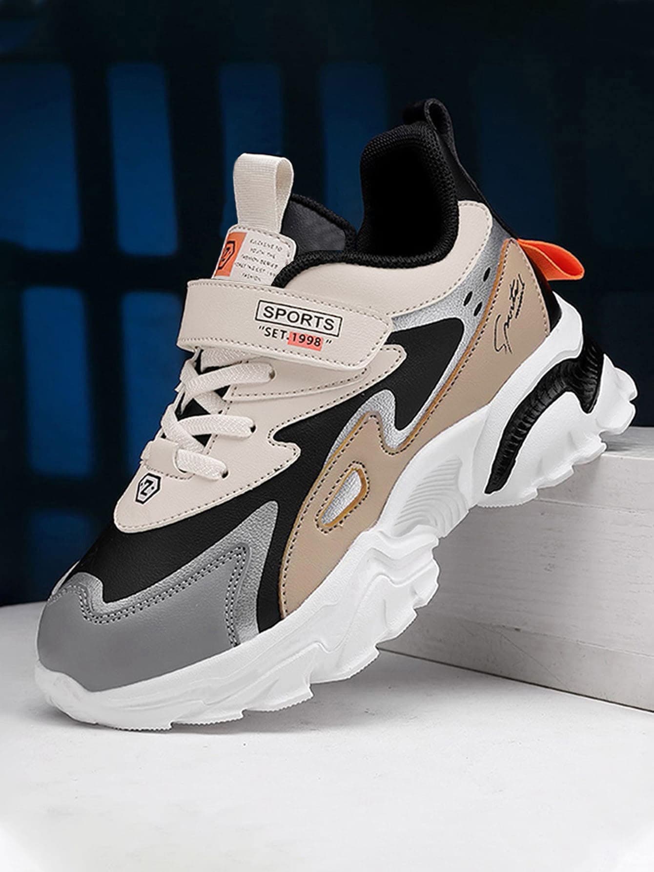 Giày thể thao có dây buộc móc Colorblock nhiều màu cho bé gái - Nhiều màu - Xem 1