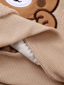 嬰兒男孩熊刺繡泰迪熊運動衫和褲子