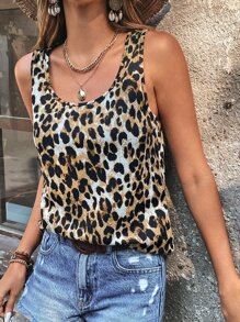 SHEIN LUNE Top tank con estampado de leopardo - Multicolor - Ver 6