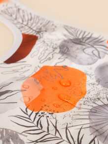 Bebé 3 piezas Set babero con estampado de planta - Multicolor - Ver 5