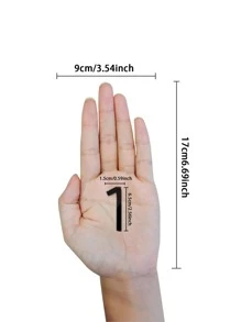 1入組塑膠3D壁鐘PMMA鏡面懸掛時鐘家庭墻面裝飾 - 黑色 - 查看 8