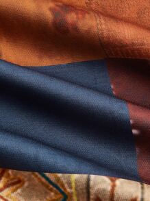 ROMWE Hippie 大碼色塊拼接圖案背帶連身褲 - 彩色 - 查看 3