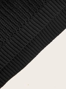 ROMWE Top de punto con abertura halter