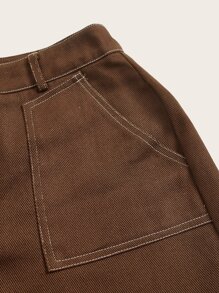 SHEIN ICON Gorpcore Pantalon à surpiqûres à poche