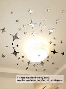 32入組星形鏡面牆貼 - 銀色 - 查看 2