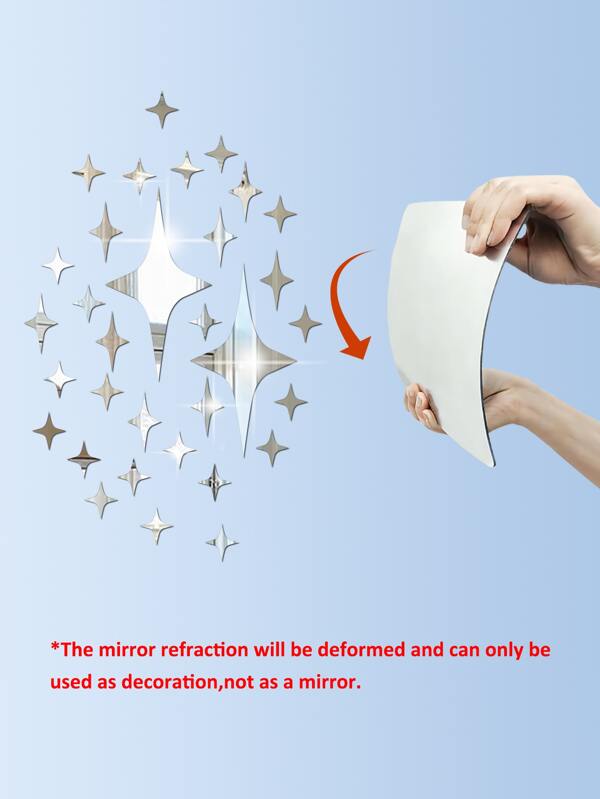 32pcs Star Shaped Mirror Surface Wall Sticker SHEIN USA