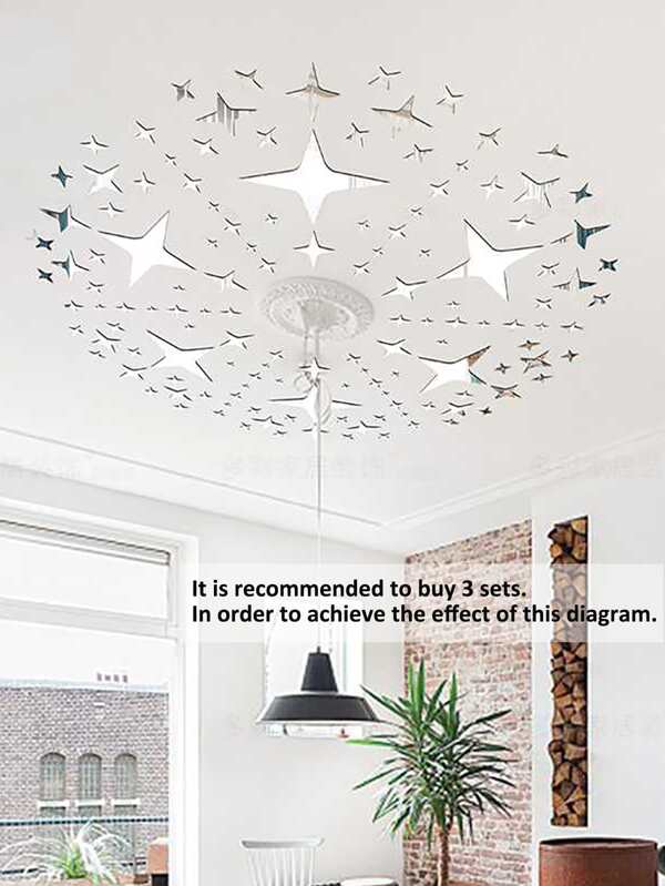 32pcs Star Shaped Mirror Surface Wall Sticker SHEIN USA