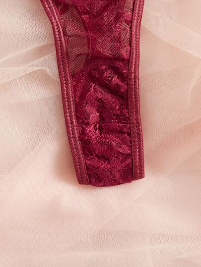 Esselle Bloemen Kanten Underwire BH Slipje Verleidelijke Lingerie Set view 9