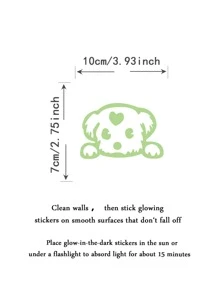 狗狗圖案燈開關貼紙 - 綠色 - 查看 2