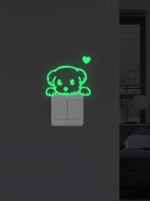 6入組卡通圖案開關貼 - 綠色 - 查看 4