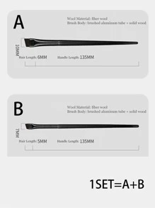 Bộ 2 cọ trang điểm mắt dành cho nữ, Bộ cọ, Bộ cọ trang điểm, Bộ cọ trang điểm, Bộ trang điểm hoàn chỉnh, Bộ cọ trang điểm, Bộ trang điểm hoàn chỉnh, Bộ cọ, Bộ cọ trang điểm, Bộ quà tặng trang điểm - màu đen - Xem 3