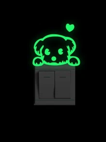 狗狗圖案燈開關貼紙 - 綠色 - 查看 5