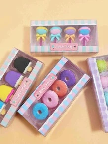 4入組甜點造型隨機橡皮