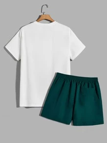 EASEVO Bộ hai mảnh Nam Dây kéo Túi Lá thư Nhiệt đới Boho - Màu xanh lá cây đậm - Xem 2