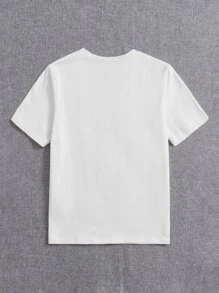 Charlotte Louise 男孩標語和卡通圖案T恤