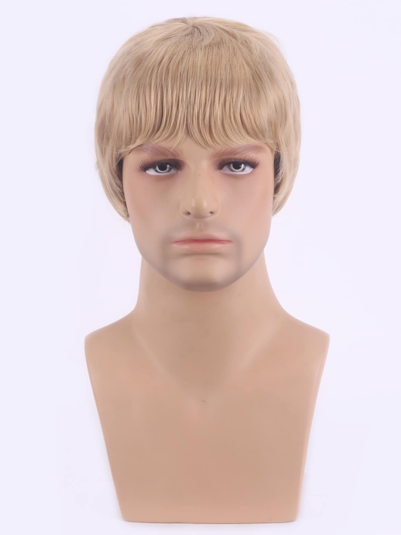 短卷人造假髮帶劉海 - 金色 - 查看 1