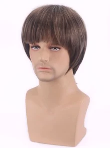 短直筒人造假髮帶劉海 - 彩色 - 查看 4