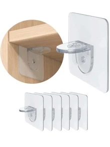 6入組自黏式擱板支架 - 無色 - 查看 3