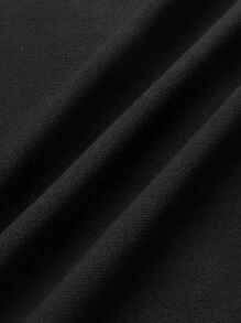 SHEIN ICON Plus Hand Print Flare Leg Trousers - Black - View 4