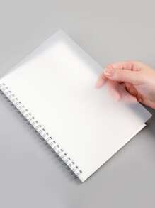 1pc Plastic Cover Notebook With Horizontal Lines And Coil Binding, 80 Pages - Multicolor - View 4