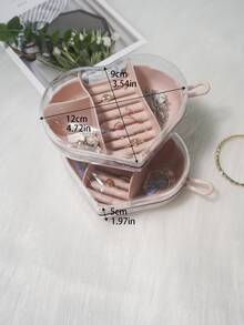 1 pieza Caja de almacenamiento de joya en forma de corazón - Multicolor - Ver 2